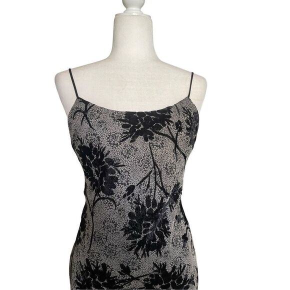 Vintage 90s Algo Floral Velour Maxi Slip Dress – Made in Canada (Fits Size 2–4) - Picture 3 of 8